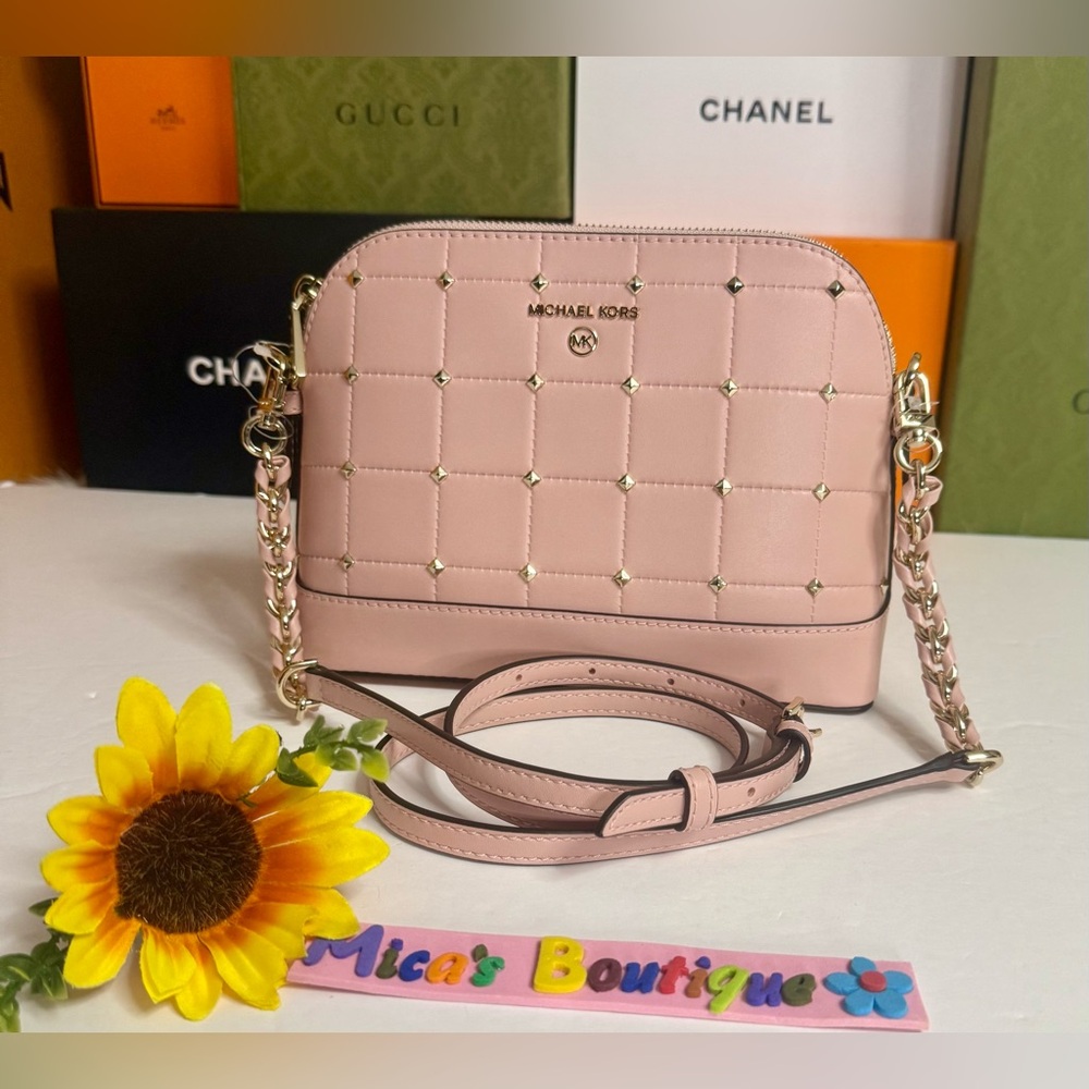 🆕MICHAEL KORS Jet SET CHARM Smokey Rose LG Dome Crossbody - Picture 6 of 16